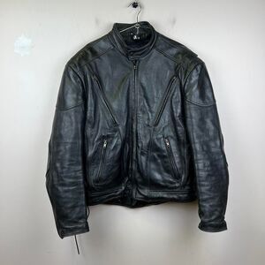 Vintage Open Road Black leather biker jacket size XL